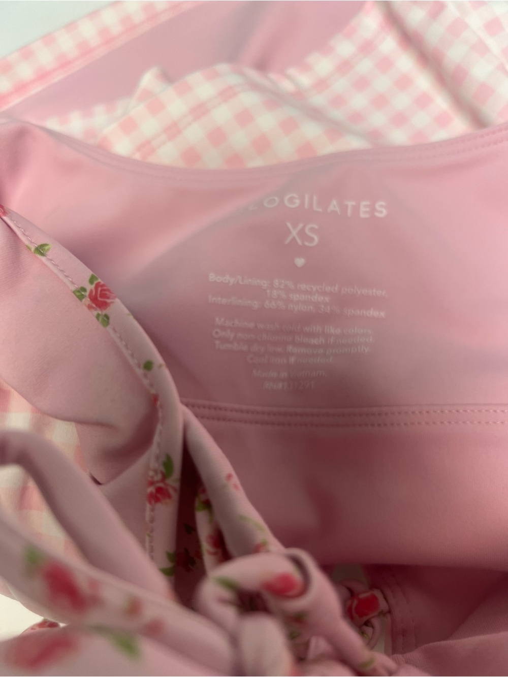 Blogilates Ruffle Lace-Up Tank – Pink Gingham - Picture 6 of 6